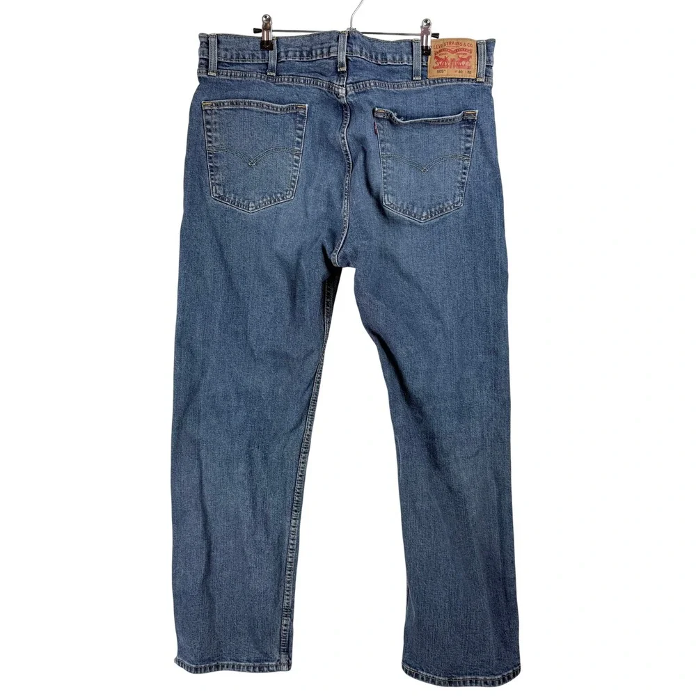 Levis 505 Regular Fit Straight Leg Mens Blue Denim Jeans‎ W40 L30 00505-2146
